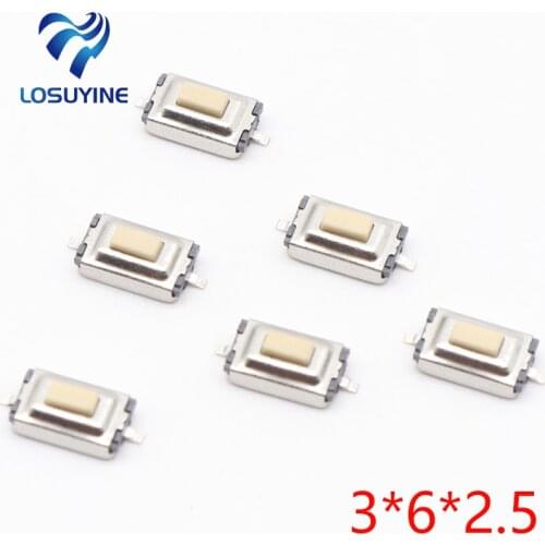 100PCS/LOT SMD 3*6*2.5 MM Tactile Tact Push Button Micro Switch Momentary Two Pin For MP3 MP4