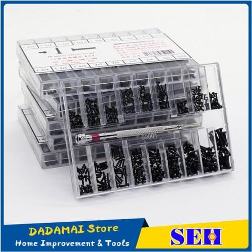 18 Species Of Spectacles Frame Laptop Screw Small Screw Set Miniature Screw Watch Black Cover Screw