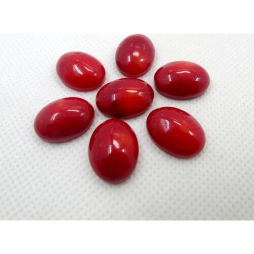 2pcs/lot Natural Red Coral Cabochon Beads12*16mm Oval Gem Stone,Sea Bamboo Coral Jewelry Cabochon Ring Face for jewelry ring