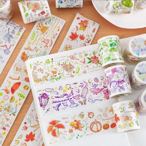 20pcs/1lot Decorative Adhesive Tapes Pastoral friendship Scrapbooking DIY Paper Japanese Stickers 3m