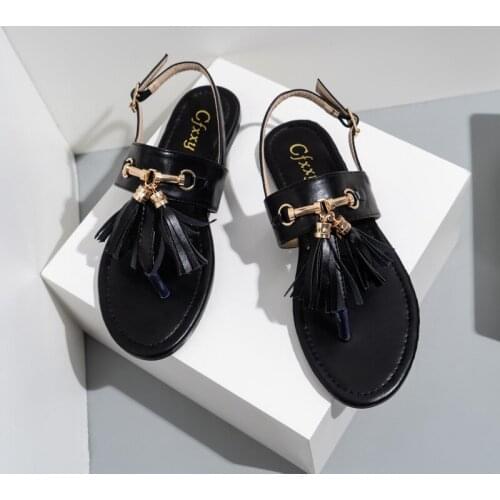 2021 Womens Summer Tassel Sandals Women Summer Beach Shoes Clip-toe Fringe Roman Sandals Women Casual Shoes Ladies Flats