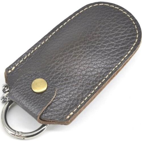 Car Key Holder Leather Keychain Key Chain Holder Genuine Leather Edc Pouch Key Bags Cowhide Protective Portable