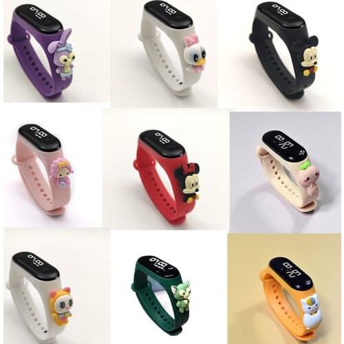 Disney Mickey Minnie Cartoon Children Men and Women Anime Bracelet Electronic Watch Boys Girls Projection Waterproof Touch Watch