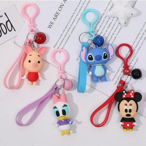Disney Key Chains Anime Figures Mickey Donald Duck Pendant Girl Birthday Gift Cute Doll Keepsake Anime Keychain Accessories Cute