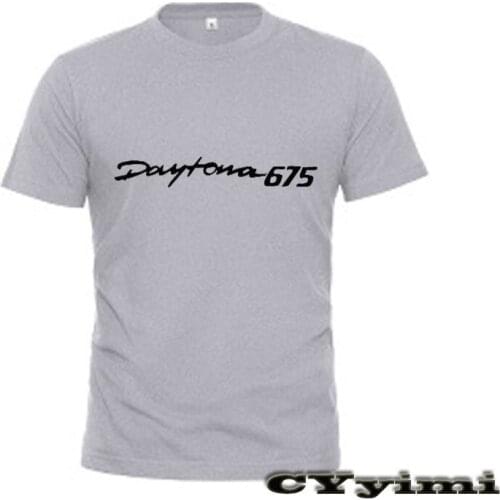 For Triumph DAYTONA 675 T Shirt Men New LOGO T-shirt 100% Cotton Summer Short Sleeve Round Neck Tees Male