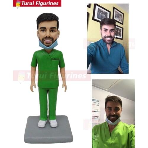 Doctor figurine miniature custom polymer clay doll mini statue hanmade customized birthday cake topper souvenir collectible peop