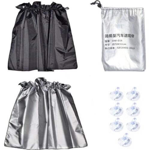 Hot sale 2pcs/lot sunshade curtain sucker universal car sunscreen insulation silvering blackout curtains side