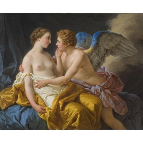 Classic Figure Canvas Oil Painting for Wall Decor Amor and Psyche Angel Painting by Hand Painted High Quality Artwork