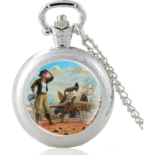 Classic Steampunk Style Vintage Alloy Quartz Pocket Watch Glass Dome Men Women Pendant Necklace Hours Clock Best Gifts