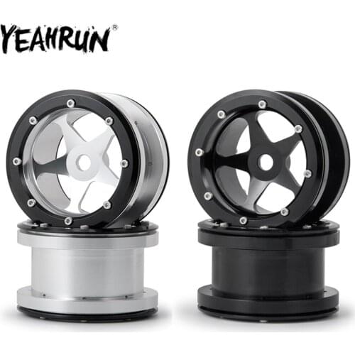 YEAHRUN 2.2" Beadlock Wheels Rims for 1/10 Axial Wraith 90018 Traxxas TRX4 RC Crawler Car Aluminum Alloy Wheels Tires Parts