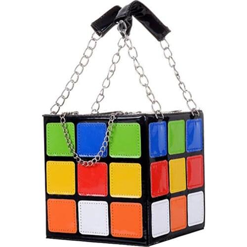 Small Luxury Totes Chic Chains Magic Cube Purses Messenger Bag Women Handbags Designer Personality Ladies 2020 #1