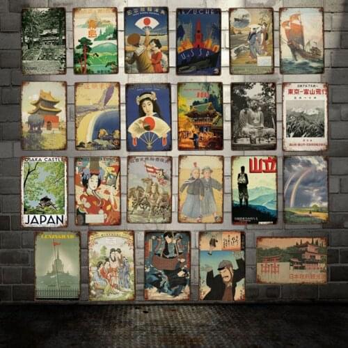 [ Mike86 ] Japan Cites Travel Metal Sign Vintage Retro Iron Painting Room museum Poster Art 20*30 CM LT-1835