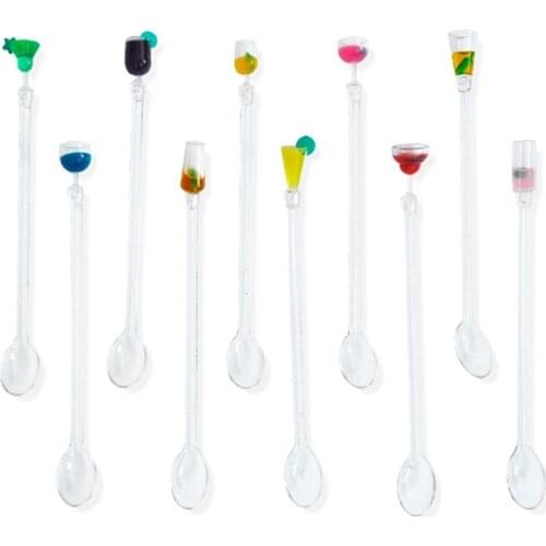10Pcs/set Cute Cocktail Drink Mixer Bar Puddler Muddler Stirring Mixing sticks Ladle Stirrer Swizzle Sticks 23 cm