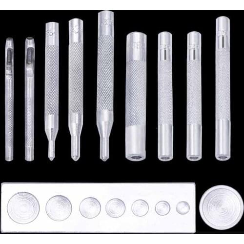 MIUSIE 11Pcs/Set Metal DIY Leather Craft Tool Snap Rivet Fastener Buttons Installation Kit For Hand Punch Material Accessories