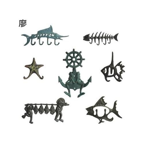 Marine series decorative cast iron hook practical starfish hook marine fish hook coat hook decorative small hook