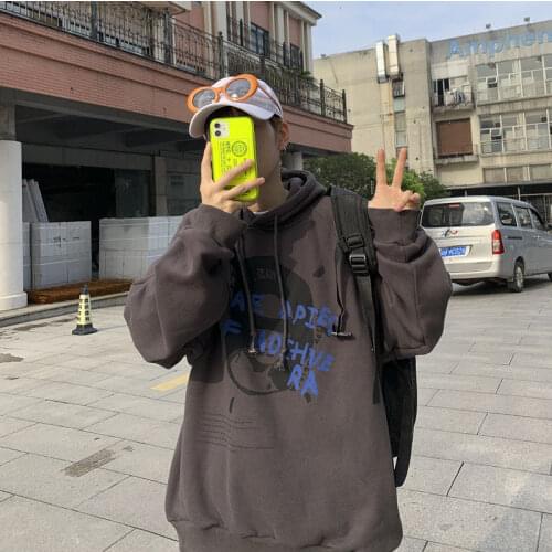 2021 Autumn New Mens Hip Hop Streetwear Hooded Sweatshirts Casual Oversize Male Clothes Funny Printed Men Hoodies