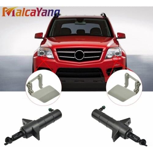 Car Left/Right Front Headlight Washer Nozzle jet &Cover Caps For Mer cedes-Benz Class C W204 GLK280 GLK300 X204 GLK350 2010-2013
