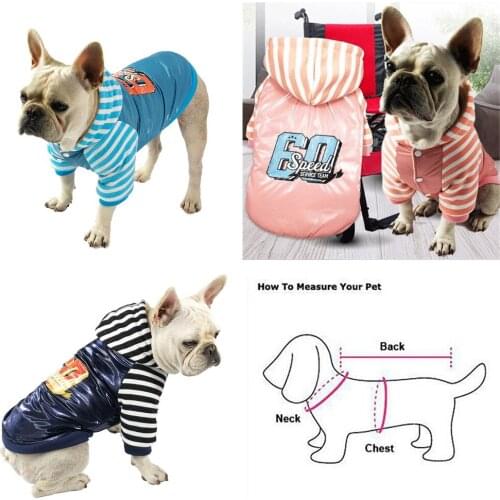 2019 New Winter Dog Coat Jacket Frenchie French Bulldog Clothes Pug Clothing Poodle Bichon Schnauzer Dog Outfit Pet Costume