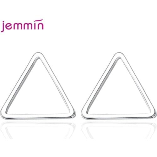 New Design 925 Sterling Silver Simple Geometric Stud Earrings For Women Elegant Wedding Handmade Piercing Jewelry Accessories