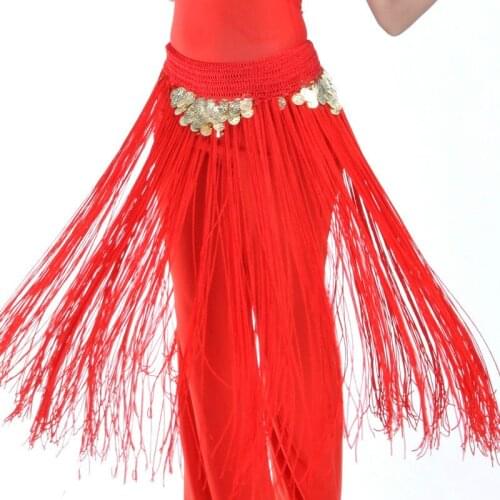 New Design Belly Dance Costume Hip Scarf Tribal Long Tassel Belt for Womens Belly Dance Waist Chain