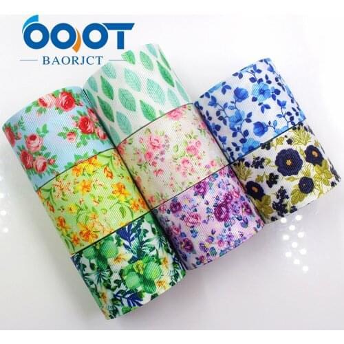 1-1/2'' 10yards Flower Printed Grosgrain RibbonDIY Package Decoration Gift Ribbon for Kids Diy Hairbow Craft,I-19103-320
