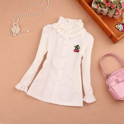 Baby girl clothes 2019 Autumn cotton child shirts for girls blouse children clothing kids clothes cute beading blouses 1-16Y