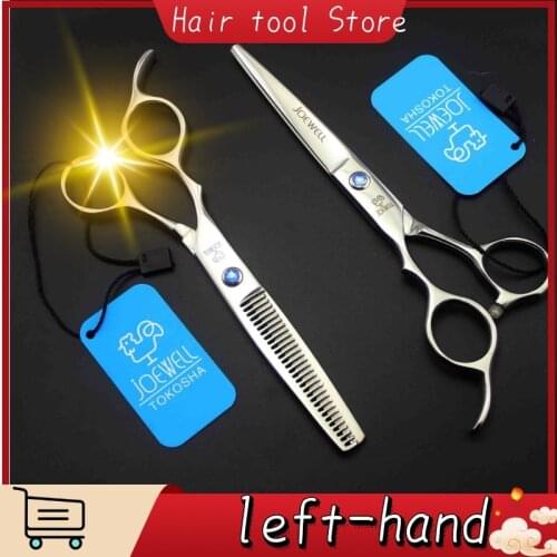 5.5 6 Salon Left Hand Hairdressing Scissors Hairdressing Knife Flat Cut Teeth Scissors Thin Cut Left Hand Hairdressing Scissors