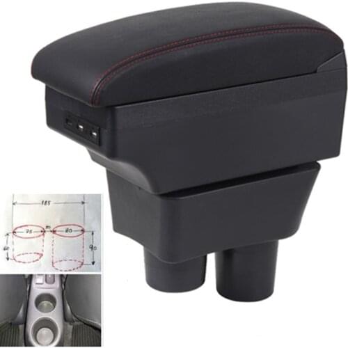 For Nissan Sunny Versa armrest box USB Charging heighten Double layer