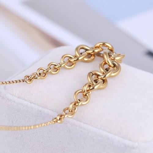 Women gold plated chain gradual O neckalce high class jewelry for ladies
