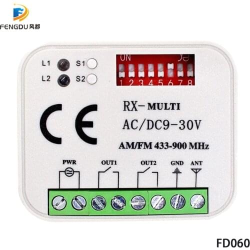 Garage Gate Remote Receiver RX MULTI 300-900MHZ AC/DC 9-30V Receiver For Garage Door Command Gate Control Transmitter