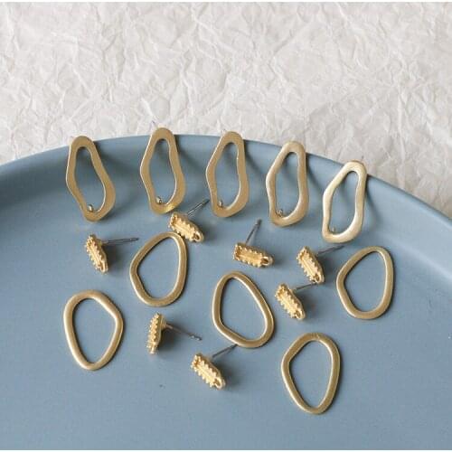 10 PCS Metal Alloy Matted Gold Stud Earrings DIY Earring Accessories For Jewelry Making