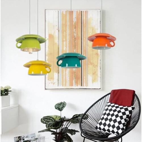 LED Teapot Lamp Modern Ceramic Pendant Light for Bedroom Living Room Dining Room Colorful Hanging Suspension Kicthen Lamps