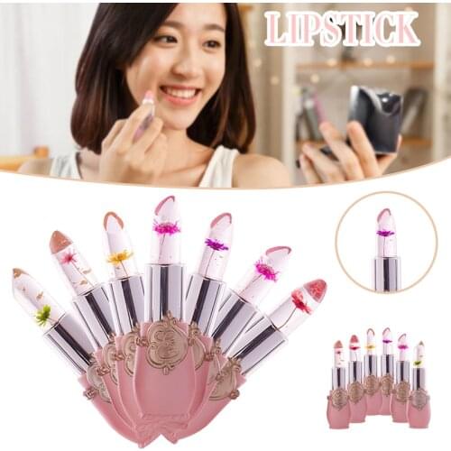 High Quality Flower Jelly Lipstick Color Changing with Temperature Lip Balm Floral Lips Moisturizer Gift for Women Girls
