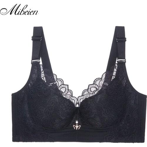 Fat MM Large Size No Steel Ring Bra Underwear New Products Sexy Lace Gathering Push Up Bra Ladies Tight Underwear Large Size