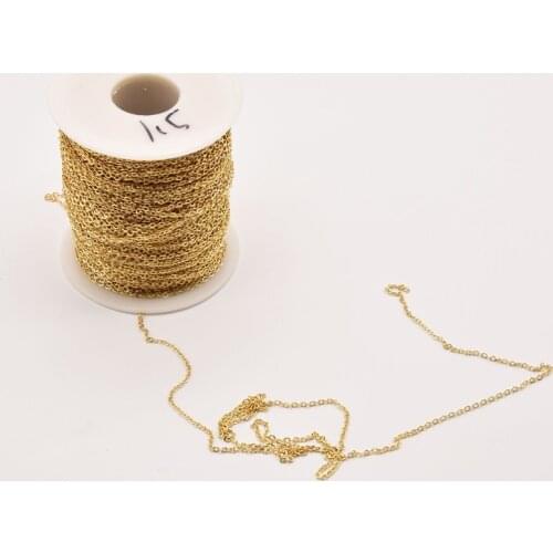 1 Meter/Lot 1.7mm 18K Brass Gold Plated Necklace Chain Flat Chain Making For Diy Necklace Wholesale Jewelry Lots JA0359