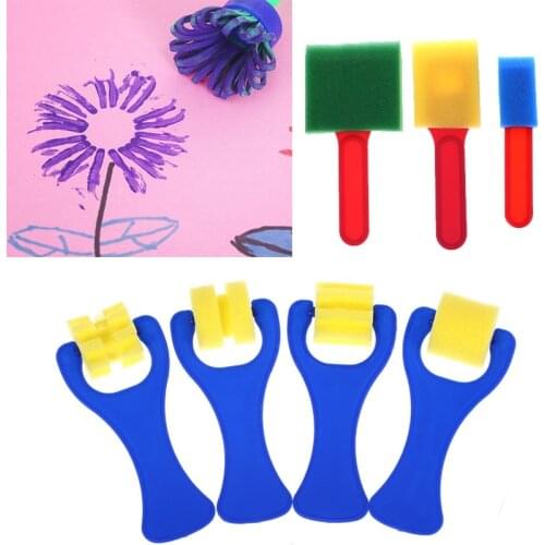 1 Set School Stationery Supplies Rotate Spin Sponge Art Drawing Roller Plastic Handle Painting Supplies Craft Tool For Kids
