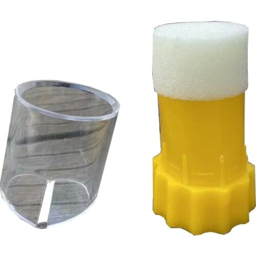 1pcs Queen bee marking bottle beekeeping tools Wholesale Yellow base transparent tip cover for beekeeper equment