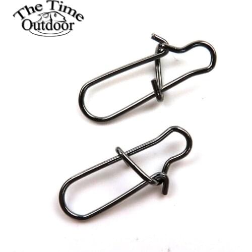 100pcs/pack high bearing fishing snaps Stainless Steel Fishing Barrel Swivel Safety Snaps Lure Accessories Connector Snap Pesca