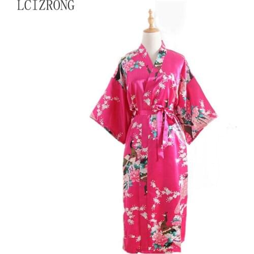 16 Colors Fashion Floral Women Bathrobes Spring Long Faux Silk Bridesmaid Robes Summer Casual Sleepwear Robe Dressing Gown