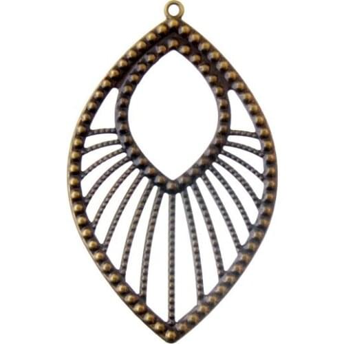 Free shipping 10Pcs Bronze Filigree Drop Flower Wraps Connectors Metal Crafts Gift Decoration DIY Findings 4.9x8cm