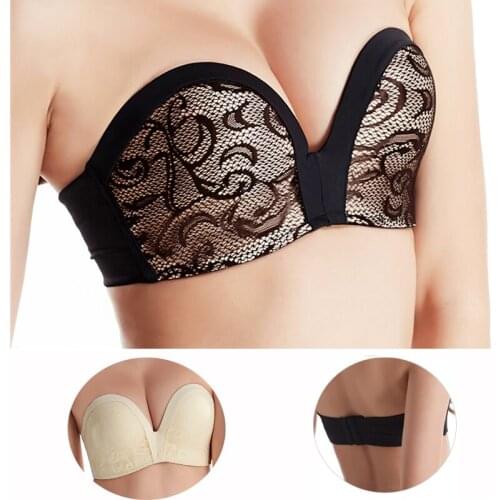 Summer Auturn Winter Women Fashion Adjustable Push Up Invisible Bra Strapless Bras