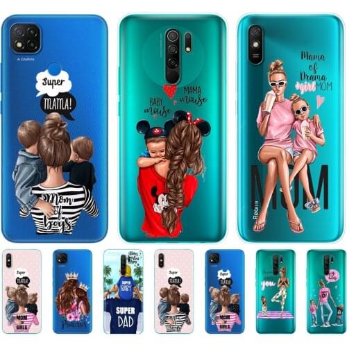 For redmi 9A 9C 9 Case For Xiaomi Poco X3 NFC Case For Xiaomi Mi 10T Lite Pro MI PLAY Silicon Cover Back Baby mom Girl and Boy