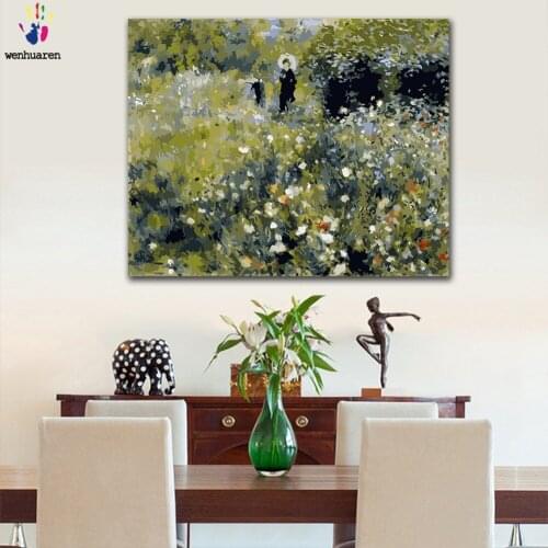 DIY colorings pictures by numbers with colors Woman with a Parasol in a Garden picture drawing painting by numbers framed Home