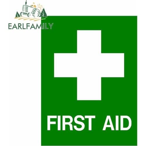 EARLFAMILY 13cm x 9.6cm For First Aid Car Bumper Decal Windows Stickers Custom Printing Car Assessoires Vinyl Material Decor