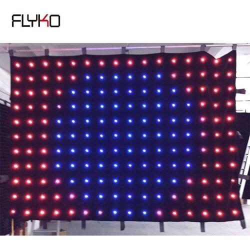 Flyko best price P180mm 2m by 4m stage effect cloth flexible decoration led video display curtain