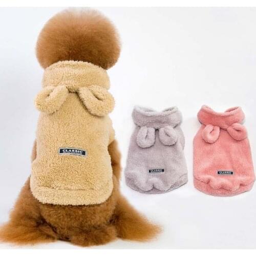 Cotton Dog Hoodie Winter Dog Clothes For Small Dogs Fleece Puppy Dog Coat Cat Jacket Ropa Perro French Bulldog Clothing Pugs