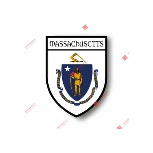 Personality Stickers Decal Souvenir Vinyl Car Shield Flag World Crest Usa Massachussetts Car Decal Decoration Laptop