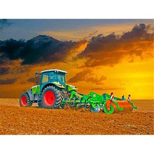 5D Full Square Diamond Painting Landscape Scenery Diamond Embroidery Cross Stitch Tractor Rhinestones Mosaic Handicraft