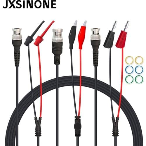 JXSINONE P1197B BNC Test Lead Kit Test Hook Alligator Clip 4mm Banana Plug to BNC Q9 Male Plug Cables Oscilloscope Probes Wire