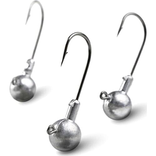 50Pcs Round Jig Head Hooks 5g 7g 10g 14g Weights Metal Heads Japan Fishing Hooks Saltwater Accessories Bass Perch Sea Fishhooks